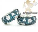 10k white gold fancy blue diamond hoops 2.56ct