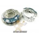 10k white gold fancy blue diamond hoops 2.56ct