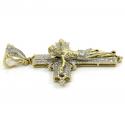 14k yellow gold fancy diamond jesus cross 0.75ct