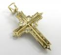 14k yellow gold fancy diamond jesus cross 0.75ct