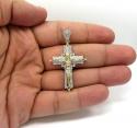 14k yellow gold fancy diamond jesus cross 0.75ct