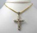 14k yellow gold fancy diamond jesus cross 0.75ct
