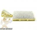 10k yellow gold round diamond dog tag pendant 1.05ct