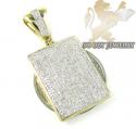 10k yellow gold round diamond dog tag pendant 1.05ct