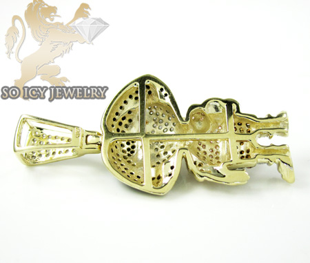 10k yellow gold multi color diamond dora the explorer pendant 1.75ct