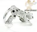 14k white gold white diamond panther ring 2.75ct