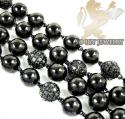 10k black gold round black diamond bead ball chain 9.75ct