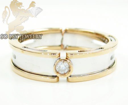Mens baraka 18k white & rose gold diamond wedding band 0.08ct 
