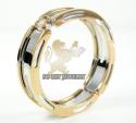 Mens baraka 18k white & rose gold diamond wedding band 0.08ct 