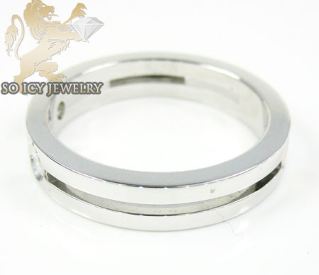 Mens baraka 18k white & rose gold diamond wedding band 0.30ct