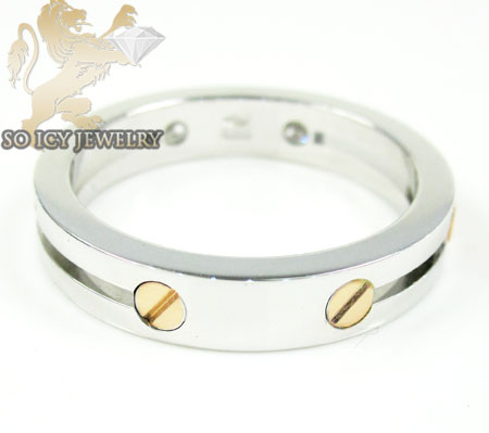 Mens baraka 18k white & rose gold diamond wedding band 0.30ct