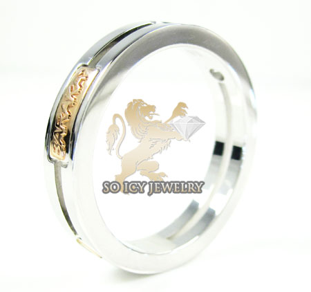 Mens baraka 18k white & rose gold diamond wedding band 0.30ct