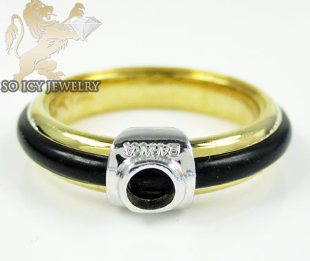 Mens baraka 18k white & yellow gold rubber wedding band - Image 2