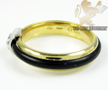 Mens baraka 18k white & yellow gold rubber wedding band - Image 3