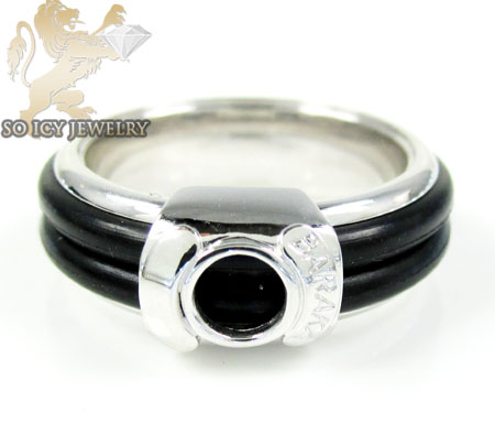 Mens baraka 18k white gold rubber wedding band - Image 2