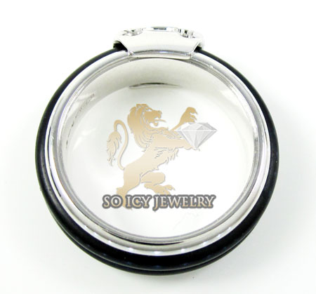 Mens baraka 18k white gold rubber wedding band - Image 4