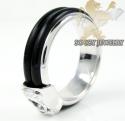 Mens baraka 18k white gold rubber wedding band