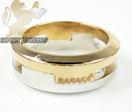 Mens baraka 18k white & rose gold diamond wedding band 0.04ct 