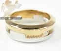 Mens baraka 18k white & rose gold diamond wedding band 0.04ct 