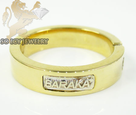 Mens baraka 18k white & yellow gold diamond wedding band 0.15ct 