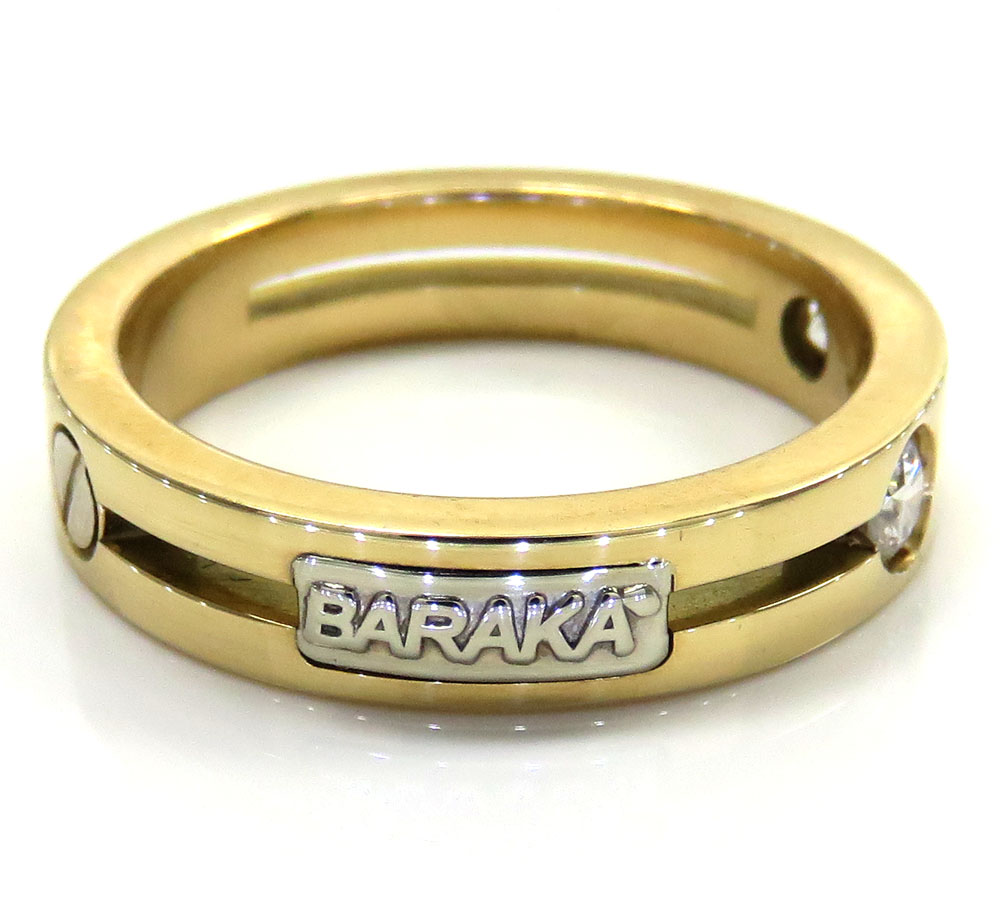 Mens baraka 18k yellow gold diamond wedding band 0.30ct