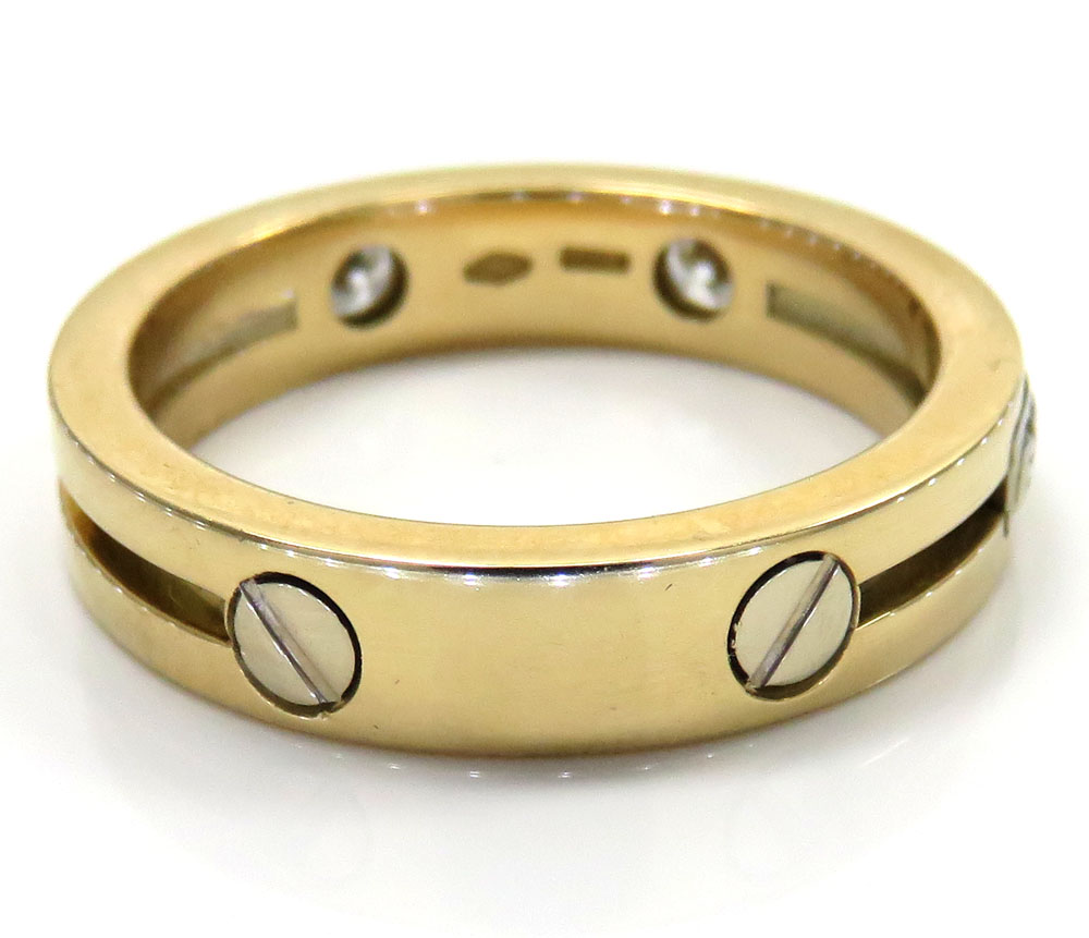 Mens baraka 18k yellow gold diamond wedding band 0.30ct