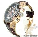 Mens aqua master black & rose steel diamond automatic titanic watch 3.50ct