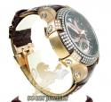 Mens aqua master black & rose steel diamond automatic titanic watch 3.50ct