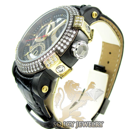 Mens aqua master black & yellow steel diamond automatic titanic watch 3.50ct - Image 3