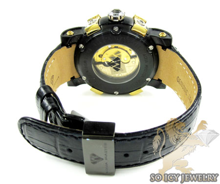 Mens aqua master black & yellow steel diamond automatic titanic watch 3.50ct - Image 6