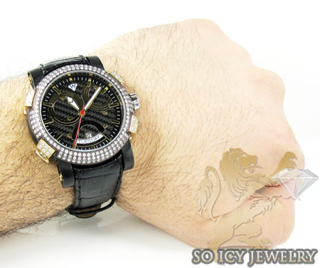 Mens aqua master black & yellow steel diamond automatic titanic watch 3.50ct - Image 7