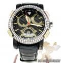 Mens aqua master black & yellow steel diamond automatic titanic watch 3.50ct