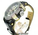 Mens aqua master black & yellow steel diamond automatic titanic watch 3.50ct