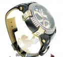 Mens aqua master black & yellow steel diamond automatic titanic watch 3.50ct