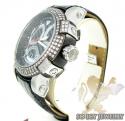 Mens aqua master black & white steel diamond automatic titanic watch 3.50ct