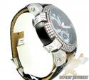 Mens aqua master black & white steel diamond automatic titanic watch 3.50ct