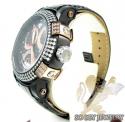 Mens aqua master black & rose steel diamond automatic titanic watch 3.50ct
