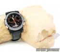 Mens aqua master black & rose steel diamond automatic titanic watch 3.50ct