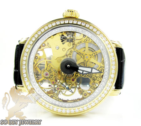 Mens aqua master yellow steel automatic 2 row diamond watch 3.50ct - Image 2