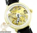 Mens aqua master yellow steel automatic 2 row diamond watch 3.50ct 
