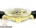 Mens aqua master yellow steel automatic 2 row diamond watch 3.50ct 