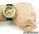 Mens aqua master yellow steel automatic 2 row diamond watch 3.50ct 