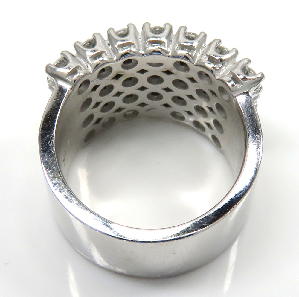 1.75ct 14k solid white gold diamond 4 row curved carter ring - Image 4