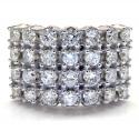 1.75ct 14k solid white gold diamond 4 row curved carter ring