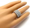 1.75ct 14k solid white gold diamond 4 row curved carter ring