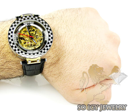 Mens aqua mater yellow & white steel automatic diamond watch 1.25ct - Image 5