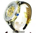 Mens aqua mater yellow & white steel automatic diamond watch 1.25ct