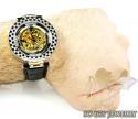 Mens aqua mater yellow & white steel automatic diamond watch 1.25ct