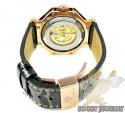 Mens aqua mater black & rose steel automatic diamond octagon watch 1.00ct