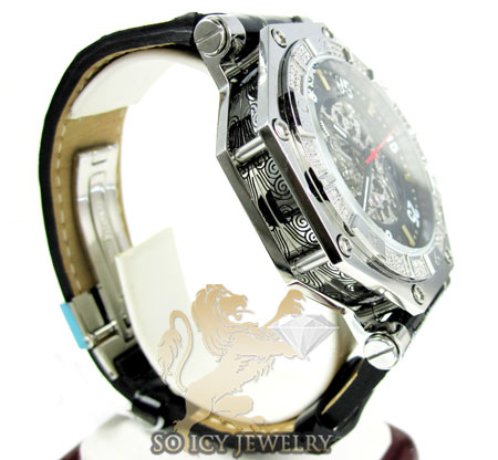 Mens aqua mater white steel automatic diamond octagon watch 1.00ct - Image 4